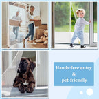 Magnetic Screen Door - Self Sealing, Heavy Duty, Hands Free Mesh Partition Keeps Bugs Out Let Breeze in- Pet and Kid Friendly - Keep Open Feature (White, Fit Door Size 48 x 80 Inch)