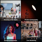 Godox SL60IID Softbox Lighting Kit Professional Studio Equipment with Softbox, SL60II-D 75W LED Video Light 3-Light Kit with APP control, Reflector, light stand, Boom Arm for Portrait Product Shooting