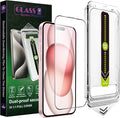 [2-Pack Ultra HD Clear Screen Protector for iPhone 14 Pro/15/16 (6.1-Inch),9H Tempered Glass,Full Coverage,Anti-Fingerprint,Auto Dust Removal,Bubble-Free,Easy Installation