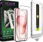 [2-Pack Ultra HD Clear Screen Protector for iPhone 14 Pro/15/16 (6.1-Inch),9H Tempered Glass,Full Coverage,Anti-Fingerprint,Auto Dust Removal,Bubble-Free,Easy Installation