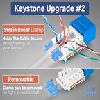 Everest 45° Angled RJ45 Cat5e Keystone Jacks 10-Pack in Blue - Slim Profile Female RJ45 Connectors - Cat 5e Keystone Jack - Compatible with 45° Angled Speed Termination Tool - 45Term (B0BL3GS7ZY)