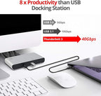 SIIG Thunderbolt 3 or USB C Dual 4K Display Docking Station with 60W PD- Titan Ridge (2X DP 1.2, 1x USB-A/2x USB-C 10Gbps, 2X USB-A 5Gbps, Ethernet) for Windows&Mac M1/M2/M3 Pro/Max (JU-DK0C11-S1)