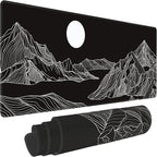 Black and White Mountain Large Mouse Pad,Gaming Keyboard Desk Pad,Extended Mouse Mat Non-Slip Rubber Base with Stitched Edges for Office Game Home XL 31.5"x11.8"
