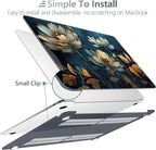 Batianda Case for M1 MacBook Air 13 Inch Model A2337 A2179 A1932 2020 2019 2018 Release,3D Painted Creative Series Design Hard Shell with Keyboard Cover & Screen Protector, Blooming Flowers