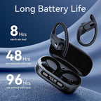 occiam Hybrid Active Noise Cancelling Ear Buds Wireless Earbuds Bluetooth Headphones 96Hrs Playback LED Display Over-Ear Waterproof Earphones with Earhooks Mics Clear Call for Sport/Running/Workout