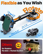 HTU 2025 Best Car Phone Holder 【Ultimate 5-in-1 & Upgraded 100+LBS Strongest Suction】【True Military-Grade & Safety Cert】 360° Windshield Dashboard Vent Mount Stand for iPhone Android & Truck, Green