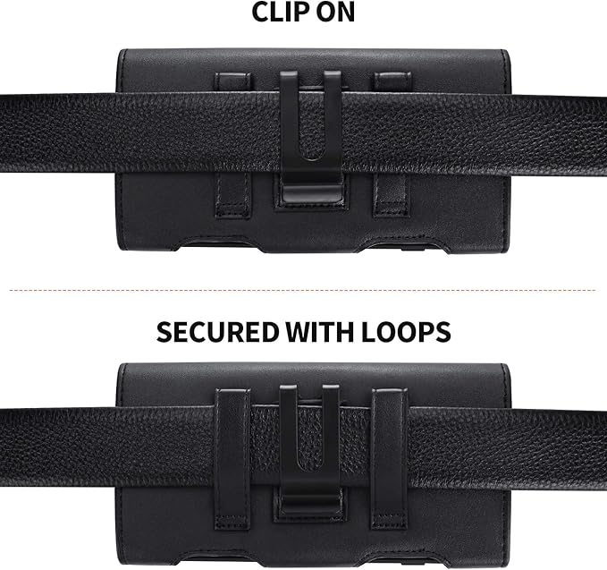 BECPLT for Samsung Galaxy S25 S24 S23 S22 5G S21 5G Holster Case, for iPhone 17 Pro 17 16 15 Pro Leather Pouch Case Holster with Belt Clip & Belt Loops with Card Holder for Apple iPhone 15 14 13 12