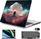 Mektron Case for MacBook Pro 16" M4 A3403 A3186 M3 A2991 M2 A2780 M1 A2485 (2021/2023/2024) Pro/Max with Touch ID, Hard Shell Plastic Laptop Cover Keyboard Cover Screen Protector, Galaxy Flower