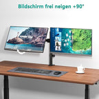 WALI Dual Monitor Stand for 13-27 inch Screens, Dual Monitor Mounts for 2 Monitors, 2 Monitor Desk Mount Holds up to 22 lbs, Height Adjustable Swivel Tilt Rotation, 75x75/100x100mm (M002), Black