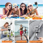 71" Tripod for iPhone with Light, Auto Face Tracking Selfie Stick Tripod, Upgrade Strong Gimbal Stabilizer 360 Rotation with Remote for Content Creator Vlog Live Streaming Video Record Tiktok YouTube