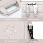 MOSISO Laptop Shoulder Bag, Computer Bag with 2 Raised&1 Flapover&1 Horizontal Pocket&Handle&Belt