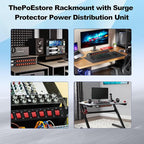 10-Outlet 1U Rack Mount Power Strip - Surge Protector, Features 10 Front Switches with LED Light - Ideal, w/ 6 ft Cord for Network Server Racks and Cabinets, by ThePoEstore