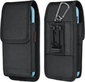 Phone Holster for Belt with Metal Clip and Magnetic Closure Compatible with Galaxy S25/S24/S23/S22/S21/S20 Ultra A16 A26 A35 A36 A55 A56 for Everyday Protection, XL-Black