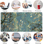 Almond Blossoms Large Mouse Pad,Gaming Keyboard Desk Pad,Extended Mouse Mat Non-Slip Rubber Base with Stitched Edges for Office Game Home XXL 35.4"x15.7"