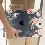 TWOLSKOO Compatible with M4 MacBook Air 15 inch Case 2025-2023 Released Model M4 A3241 M3 A3114 M2 A2941, Plastic Hard Shell & Screen Protector & Keyboard Cover & Type C Adapter, Rose Flower