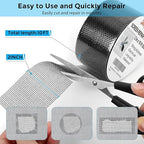 Black Window Screen Repair Tape, 2IN X 10FT Screen Repair Kit for Windows or Doors, Strong Adhesive Fiberglass Mesh Patch Tape
