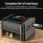 Bluetooth 5.4 Transmitter Receiver 3-in-1 Bluetooth Adapter HiFi Audio Receiver FM Transmitter with LED Display 3.5mm AUX RCA USB for TV/Car/PC/Home Stereo/Speakers