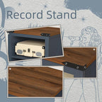 Record Player Stand with Vinyl Record Storage Holds up to 160 Albums,Large Wood Record Player Table Dispaly Shelf，Blue Turntable Stand Cabinet for Living Room,Bedroom,Office 9