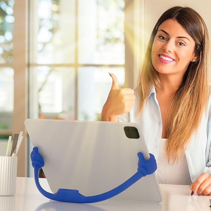 Honsky Thumbs Up 2 Pack Tablet Stands, Compatible with iPad, Samsung Galaxy, iPhone Pro Max, Universal Cute, 2 Pack Blue
