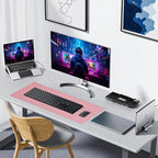 ALOANES Waterproof Mouse Pad with Durable Stitched Edge, Large Gaming Keyboard Pad, Non-Slip Rubber Base Mouse Mat, Extended Desk pad for Gamer, Office & Home, Dark Rose Mousepad 27.6''x11.8''x0.12''