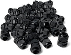 MGI SpeedWare 1/2" NPT Strain Relief Nylon Cord Grip Cable Glands, Black Plastic Grommet 5-Pack