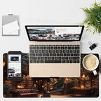 Large Mouse Pad Old Library Gaming Desk Pad Computer Keyboard Non-Slip Waterproof Mouse Mat with Rubber Base and Stitched Edges Entertainment Office Writing Desk Mat 35.4 x 15.7 Inches