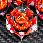 ARUOHHA DND Resin Dice Gazes Eye Dice Liquid Core Red RPG Sharp Edged Dice Set with Gift Box, Polyhedral D and D Dice Set Compatible with Dungeons Dragons Role Playing Game D20 D12 D10 D8 D6 D4