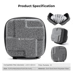 K&F Concept 10 in 1 Lens Filter Case, Hard Shell Camera Filter Pouch Up to 82mm with Hand Strap, Waterproof Camera Lens Filter Storage Wallet for ND UV CPL Filter Pouch