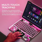 GUSGU Transparent Case with Wireless Keyboard for iPad 10.2-in (7th, 8th, and 9th Gen), 7 Colors Backlight, Trackpad, 360°Rotating Stand, Tech Style