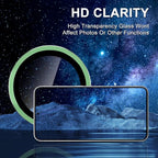 for Samsung Galaxy S25 Edge Camera Lens Protector, Individual Metal Ring Tempered Glass Lens Cover, [Strong Adsorption] Scratch Resistant Ultra-Thin HD Clear Lens Cover, 1 Set-Green