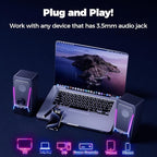 ROSON Computer Speakers, Gaming PC Speakers with Enhanced Bass and Volume Control, Stereo 2.0 USB Powered 3.5mm Aux Multimedia Speakers for Laptop/Desktop/Tablets/Phone