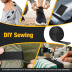 26ft x 2in Heavy Duty Cable Straps with 20pcs Plastic Buckles, Free Cut to Length Cinch Strap, Reusable & Adjustable Hook and Loop Straps for Cable Ties, Cord Organizer, Wire Management