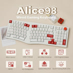 Feker Alice98 Ergonomic 98 Keys Custom Mechanical Keyboard, VIA Programmable, USB-C Wired Gaming Keyboard, Hot Swappable, 5 Layer Paddings, Control Knob, NKRO, RGB for Win/Mac (Beige)