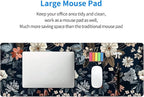 Dark Flower Large Mouse Pad,Gaming Keyboard Desk Pad,Extended Mouse Mat Non-Slip Rubber Base with Stitched Edges for Office Game Home XL 31.5"x11.8"