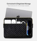 Lacdo Laptop Sleeve Case for 15 inch New MacBook Air M4 A3241 2025, M3 A3114, M2 A2941 2024-2023, 15 inch MacBook Pro A1990 A1707, Dell XPS 15 Plus Computer Bag with Accessory Pocket, Elegant Black