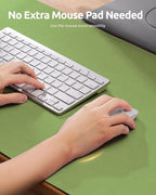 YSAGi Leather Desk Protector, Office Mat, Large Mouse Mat, Non-Slip PU Leather Blotter, Laptop Pad, Waterproof Writing Pad for Office and Home (Leaf Green, 31.5" x 15.8")