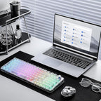 YUNZII X98 QMK/VIA Wireless Mechanical Gaming Keyboard with Knob,Tri-Mode BT5.0/USB-C/2.4GHz Hot Swappable Keyboard,Pre-lubed Switches Gasket Mount RGB Backlit for Wins/Mac (White, Snow Switch)