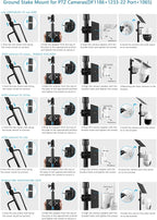 Ground Stake Mount for eufy Solocam S340/E30/S330,Reolink Argus PT 3MP/4MP/5MP,AOSU SE/Lite/Max,ANSQUE(GU01/SA01),SEHMUA,TP-Link Tapo Outdoor Pan/Tilt Wi-Fi,Cinnado B6 Security Cameras (Black)