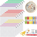 Umriox Zipper Mesh Document Pouch, 14.9x11.0 (6 Colors, 18 Packs), Clear Zipper Pouches, Waterproof Zipper Pouches for Craft Projects Office Supplies Cosmetics Travel Storage