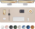 Extra Large Desk Mat - 63"x 17" Non-Slip Desk Pad for Office and Home - Ideal for Large Mouse Pad and Desk Mats on Top of Desks(Beige)