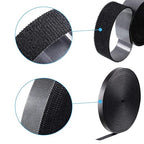 WILLBOND 3/4 Inch x 90ft Fastening Tape Cable Ties Reusable Fastening Nylon Tape Double Side Hook Roll Hook and Loop Straps Wires Cords Management Wire Organizer Straps (Black)