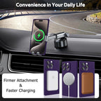 Designed for iPhone 15 Pro Max Case Compatible with Magsafe Cover Camera Lens Protector Military Grade Protection Shockproof Soft TPU Slim Magnetic Phone Case for iPhone 15 Pro Max Dark Purple