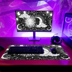 Magic Astrology Extended Big Mouse Pad Large, Gaming Mouse Pad Desk Pad,31.5x11.8 Inch Long Computer Keyboard Mouse Mat Black Mousepad with 3mm Non-Slip Base and Stitched Edge for Gaming and Office