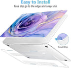 Mektron Case for MacBook Pro 16 Inch A2141 Cover 2019 Release 16" with Liquid Retina Display/Touch ID, Plastic Hard Shell with Keyboard Skin & Screen Protector & Dust Plug, Rose Marble
