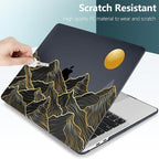 TWOLSKOO Compatible with MacBook Pro 13 inch Case 2023-2016 A2338 M2/M1 A2251 A2289 A2159 A1989 A1706, Plastic Hard Shell Cover & Keyboard Skin & Screen Protector - Golden Mountain