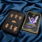 ARUOHHA DND Metal Dice Antique Gold Dragon Egg Dice with Metal Box, Role Playing Game RPG Polyhedral D and D Dice Set D20 D12 D10 D8 D6 D4