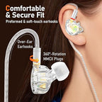 Premium HiFi IEM Cable - Silver-Plated 3.5mm to MMCX Cord, Lossless-Sound in-Ear Monitor Cables for Vibes 201/202, Shure SE215/315/425/535/846-Silver (HC001)