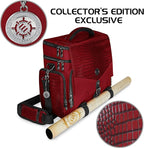 ENHANCE DND Bag - RPG Dungeons and Dragons Accessory Bag with Mini Storage, Mat Holder, Dice Pockets, Suitable for 4-8 Books, Red Dragon, Customizable