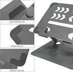 Home Studio Small Desktop Mixer Stand, Aluminum Portable Folding Heat Dissipation Lift Stand, Compatible with Nektar Panorama CS12, Rode RODECaster Pro II, Tascam Mixcast 4 (Gray)