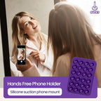 SUCKY Silicone Suction Phone Case Adhesive Mount - Anti-Slip Holder, Hands-Free Fidget Toy, Phone Accessory for iPhone and Android - Sticky Grip for Selfies, Videos, and Tiktok - Purple